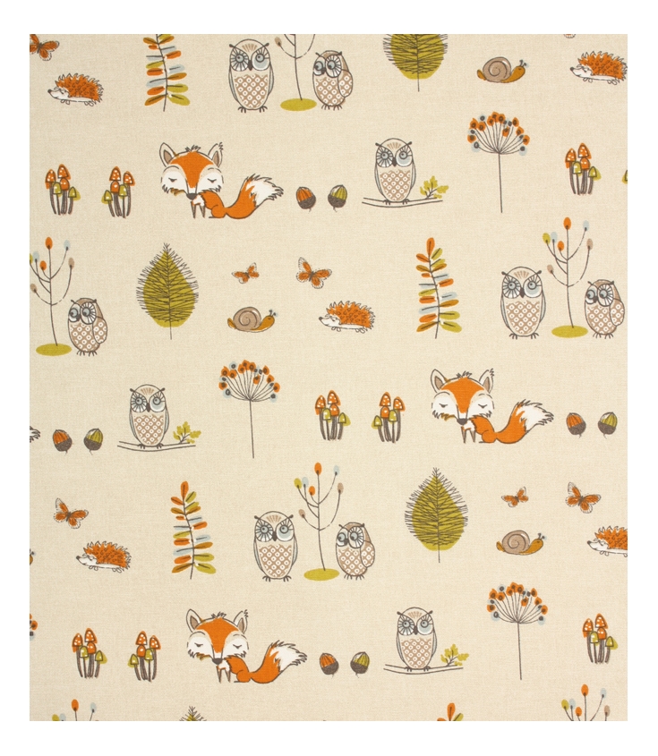 Terracotta Woodland Fox Fabric