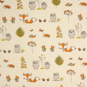 Terracotta Woodland Fox Fabric