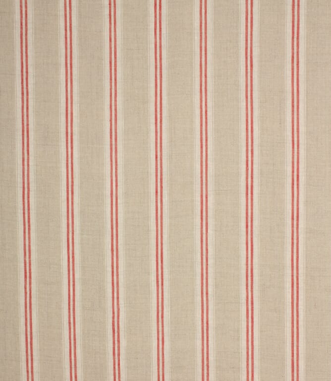 Red Cotswold Linen Stripe Fabric