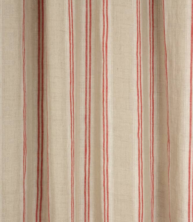 Cotswold Linen Stripe Fabric / Red Just Fabrics
