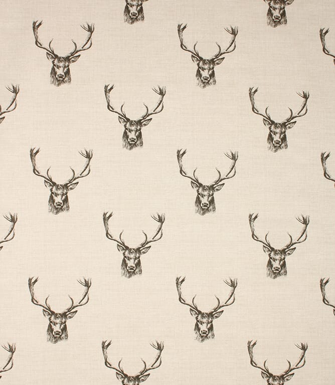 Charcoal Stags Fabric