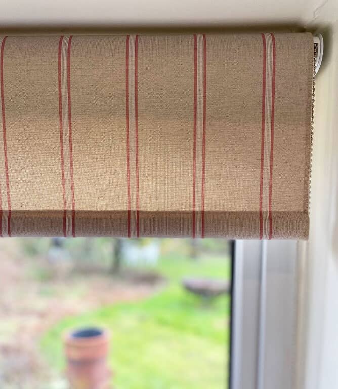 Linen Stripe Fabric / Red