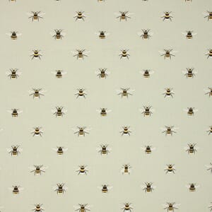 Pale Green Bees Fabric