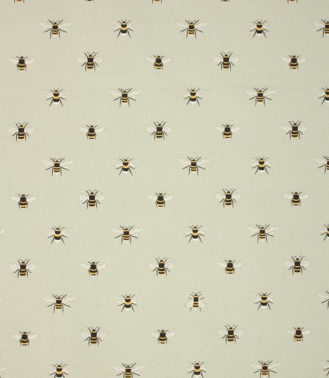 Pale Green Bees Fabric