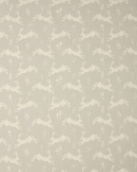 Hopping Hares Fabric / Silver