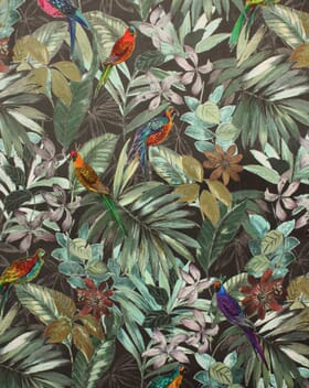 Bird Sanctuary Fabric / Grey | Just Fabrics