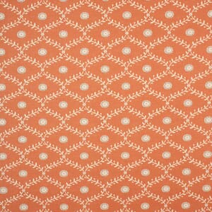 Tangerine Daisy Trellis Fabric