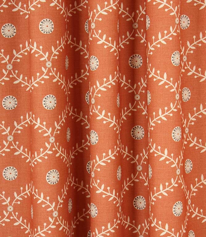 Daisy Trellis Fabric / Tangerine