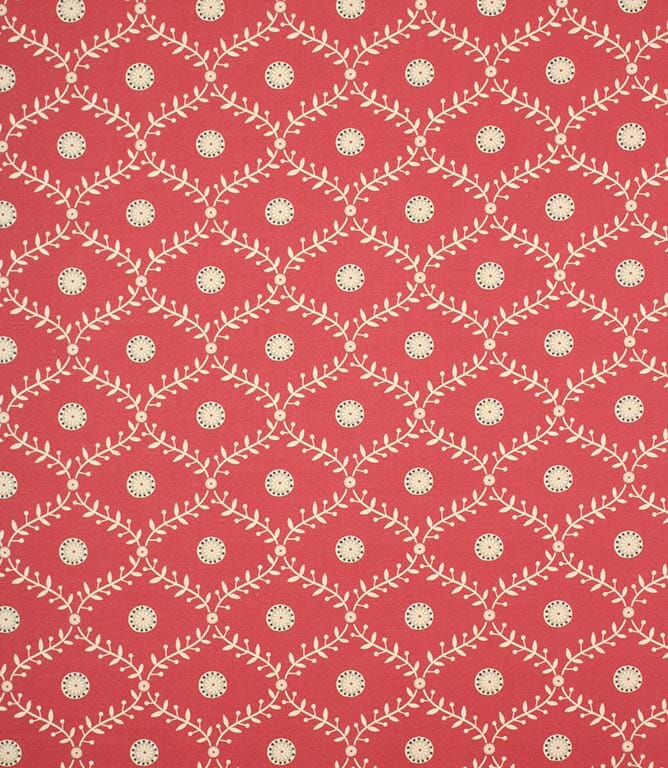 Raspberry Daisy Trellis Fabric