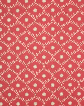 Daisy Trellis Fabric / Raspberry