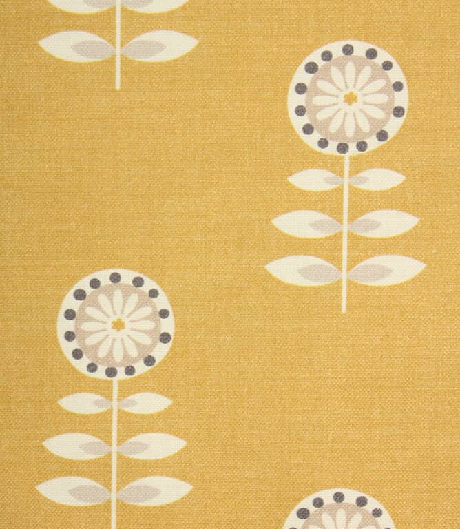 Cotswold Daisy Fabric / Ochre Just Fabrics