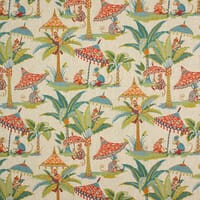 Cheeky Monkey Linen Fabric / Multi