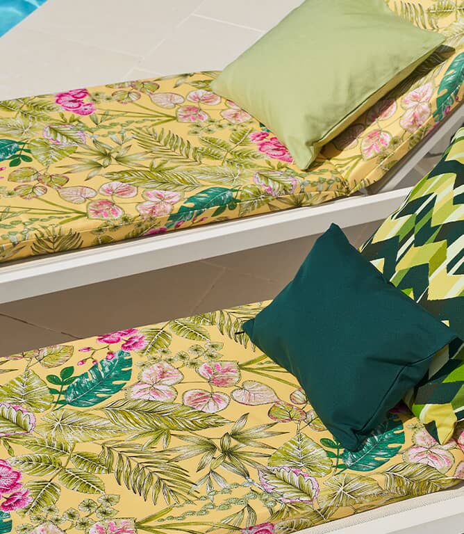 Botanical Outdoor Fabric / Yellow