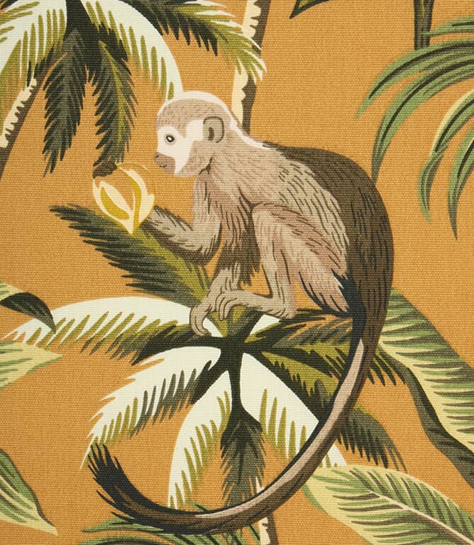 Mr Monkey Fabric / Ochre