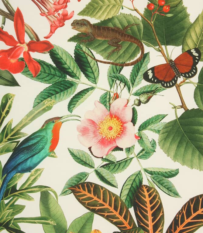 Lima Jungle Outdoor Fabric / White