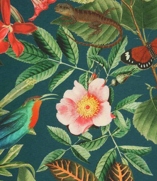 Lima Jungle Outdoor Fabric / Petrol