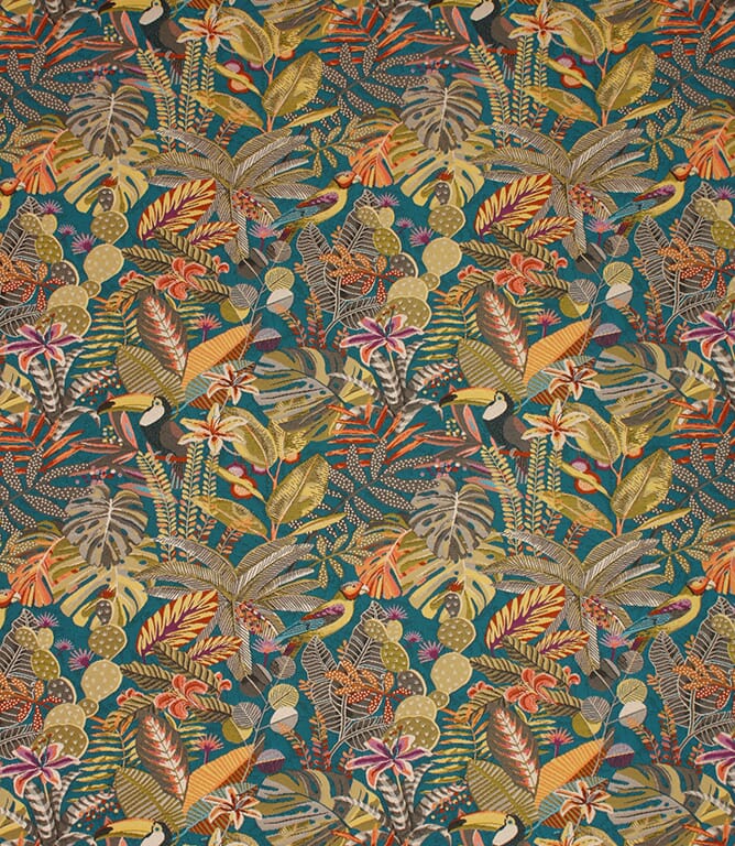 Petrol Tropical Andes Fabric