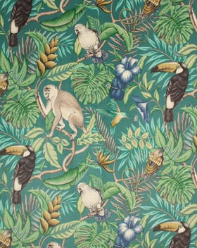 Rainforest Velvet Fabric / Lagoon | Just Fabrics