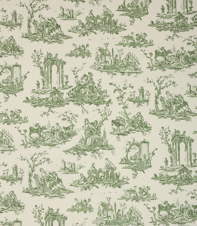 Sap Green French Toile Fabric