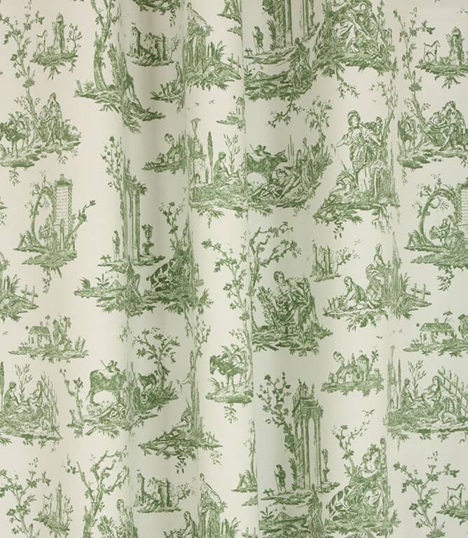 French Toile Fabric / Sap Green