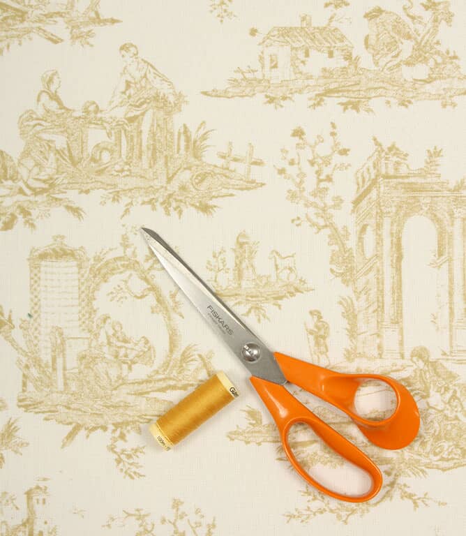 French Toile Fabric / Soft Gold