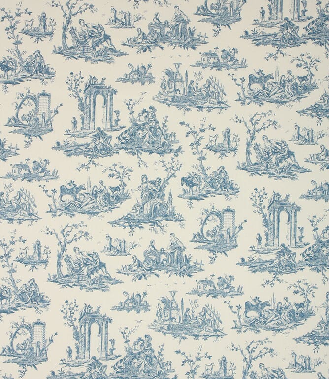 French Blue French Toile Fabric